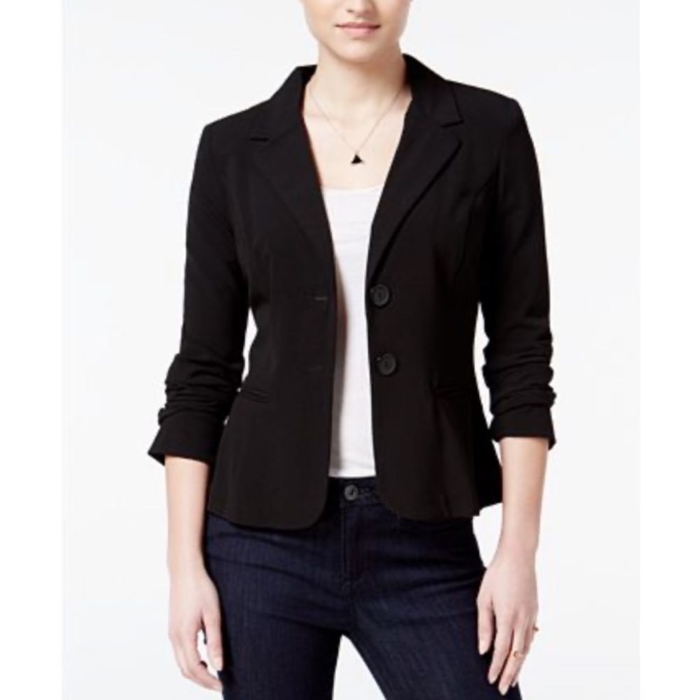 BCX Juniors' Two-Button Black Blazer